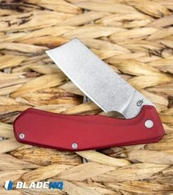Gerber Asada Flipper Knife Red Aluminum (3" Stonewash) 30-001805 -Gerber Gerber Asada Flipper Knife Red Aluminum Stonewash 30 001805 BHQ 105526 kp basket web
