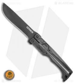 Gerber Doubledown QuadLock Folding Machete Knife Black (6.8" Black) 9 Gerber Doubledown QuadLock Folding Machete Knife Black (6.8" Black) -Gerber Gerber Doubledown QuadLock Knife Black 6.75 Black 30 001530N BHQ 105512 LS Bottlecap