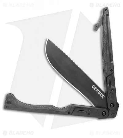 Gerber Doubledown QuadLock Folding Machete Knife Black (6.8" Black) 2 Gerber Doubledown QuadLock Folding Machete Knife Black (6.8" Black) - Image 2
