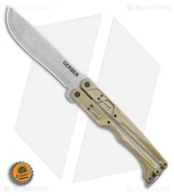 Gerber Doubledown QuadLock Folding Machete Knife Green (6.8" Stonewash) 9 Gerber Doubledown QuadLock Folding Machete Knife Green (6.8" Stonewash) -Gerber Gerber Doubledown QuadLock Knife Green 6.75 Stonewash 30 001533N BHQ 105511 LS Bottlecap