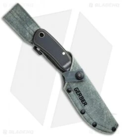 Gerber Downwind Drop Point Fixed Blade Knife Black (4.3" Satin) 30-001816 6 Gerber Downwind Drop Point Fixed Blade Knife Black (4.3" Satin) 30-001816 -Gerber Gerber Downwind DP Fixed Black Satin BHQ 120848 jr sheath