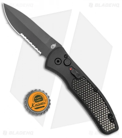 Gerber Empower Automatic Knife Black Armor Grip Serrated (3.25" Black) 30-001636 4 Gerber Empower Automatic Knife Black Armor Grip Serrated (3.25" Black) 30-001636 - Image 4