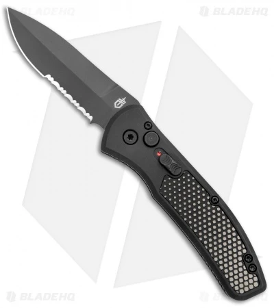 Gerber Empower Automatic Knife Black Armor Grip Serrated (3.25" Black) 30-001636 1 Gerber Empower Automatic Knife Black Armor Grip Serrated (3.25" Black) 30-001636