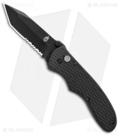 Best Seller 3 Gerber FAST Draw Tanto Knife Assisted Opening (3" Black Serr)