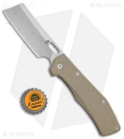 Gerber FlatIron Cleaver Frame Lock Knife Desert Tan G-10 (3.6" Stonewash) -Gerber Gerber FlatIron Cleaver FL Desert Tan G 10 SW 30 001495 BHQ 81136 jr bottlecap