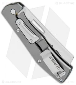 Gerber FlatIron Cleaver Frame Lock Knife Blue Micarta (3.5" Satin) 30-001789 -Gerber Gerber Flatiron Cleaver FL Gray Micarta Satin 30 001789 BHQ 105497 jr side