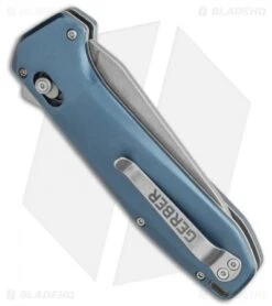 Gerber Highbrow Assisted Opening Knife Blue Aluminum (3.3" Satin) 30-001639 -Gerber Gerber Highbrow Assisted Oopening Blue Aluminum Satin BHQ 105483 jr BS side