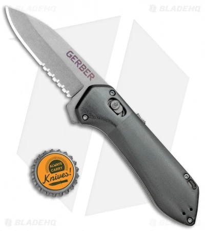 Gerber Highbrow Compact A/O Spring Assisted Knife Gray (2.8" Stonewash Serr) 4 Gerber Highbrow Compact A/O Spring Assisted Knife Gray (2.8" Stonewash Serr) - Image 4