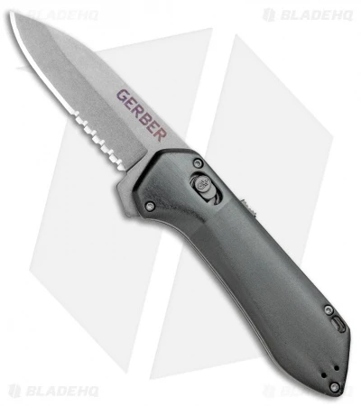 Gerber Highbrow Compact A/O Spring Assisted Knife Gray (2.8" Stonewash Serr) 1 Gerber Highbrow Compact A/O Spring Assisted Knife Gray (2.8" Stonewash Serr)