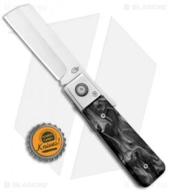 Gerber Jukebox Front Flipper Liner Lock Knife Black Marble (2.75" Satin) -Gerber Gerber Jukebox FF LL Black Acrylic Satin 30 001695 BHQ 94210 jr bottlecap