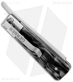 Gerber Jukebox Front Flipper Liner Lock Knife Black Marble (2.75" Satin) -Gerber Gerber Jukebox FF LL Black Acrylic Satin 30 001695 BHQ 94210 jr side