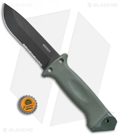 Gerber LMF II ASEK Combat Fixed Blade Combat OD Green (4.8" Black Serr) 1627 4 Gerber LMF II ASEK Combat Fixed Blade Combat OD Green (4.8" Black Serr) 1627 - Image 4