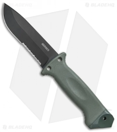 Gerber LMF II ASEK Combat Fixed Blade Combat OD Green (4.8" Black Serr) 1627 1 Gerber LMF II ASEK Combat Fixed Blade Combat OD Green (4.8" Black Serr) 1627
