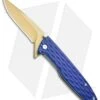 Gerber One-Flip Liner Lock Knife Blue Aluminum (3.2" Gold) 30-001354