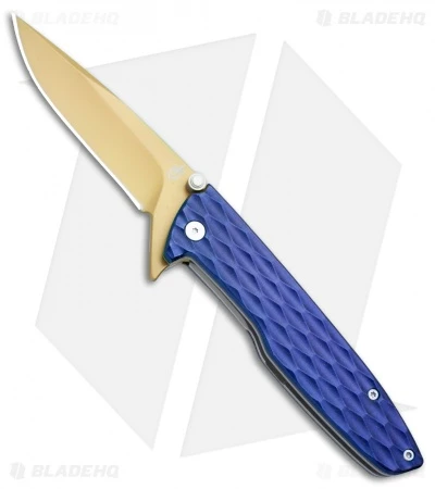 Gerber One-Flip Liner Lock Knife Blue Aluminum (3.2" Gold) 30-001354 1 Gerber One-Flip Liner Lock Knife Blue Aluminum (3.2" Gold) 30-001354