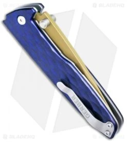 Gerber One-Flip Liner Lock Knife Blue Aluminum (3.2" Gold) 30-001354 6 Gerber One-Flip Liner Lock Knife Blue Aluminum (3.2" Gold) 30-001354 -Gerber Gerber One Flip LL Blue Alum Gold 30 001354 BHQ 67405 jr side 2