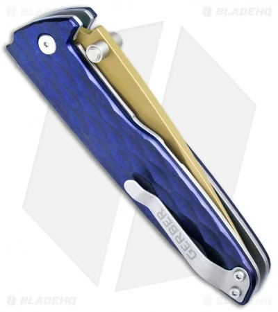 Gerber One-Flip Liner Lock Knife Blue Aluminum (3.2" Gold) 30-001354 3 Gerber One-Flip Liner Lock Knife Blue Aluminum (3.2" Gold) 30-001354 - Image 3