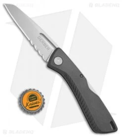 Gerber Shark Belly Lock Back Knife Gray GFN (3.2" Satin Serr) 31-003216 7 Gerber Shark Belly Lock Back Knife Gray GFN (3.2" Satin Serr) 31-003216 -Gerber Gerber SharkBelly LB Gray GFN Serr 30 003216 BHQ 67410 jr bottlecap