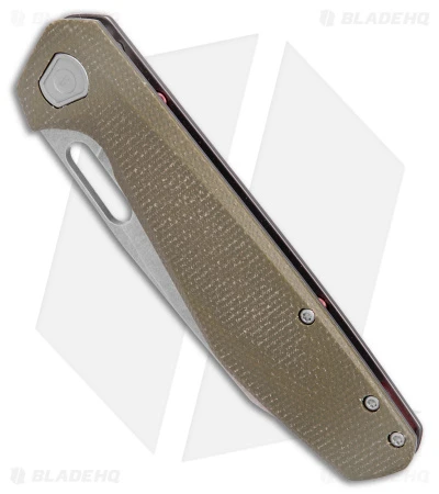 Gerber Slimsada Frame Lock Knife Olive Micarta (3.45" Stonewash) 2 Gerber Slimsada Frame Lock Knife Olive Micarta (3.45" Stonewash) - Image 2
