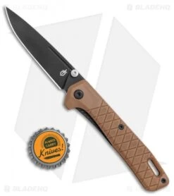 Gerber Zilch Linerlock Knife Coyote Brown FRN (3.1" Black) 30-001880 -Gerber Gerber Zilch LL Coyote GFN Black BHQ 120836 jr bottlecap