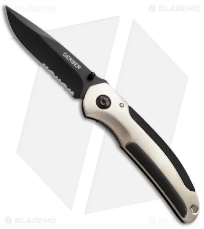 Gerber AR 3.00 Black Liner Lock Knife (2.94" Black Serr) 1 Gerber AR 3.00 Black Liner Lock Knife (2.94" Black Serr)