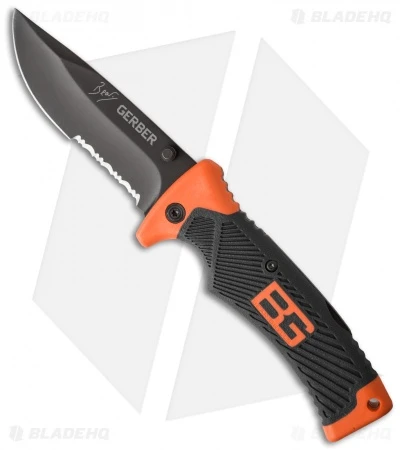 Gerber Bear Grylls Liner Lock Knife + Sheath (3.6" Gray Serr) 31-000752 1 Gerber Bear Grylls Liner Lock Knife + Sheath (3.6" Gray Serr) 31-000752
