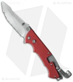 Gerber Hinderer Rescue Knife Red (3.5" Satin Serr) 22-01534