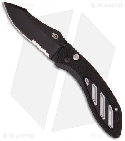 Gerber Instant Assisted Opening Knife (3.18" Black Serr) AO 1 Gerber Instant Assisted Opening Knife (3.18" Black Serr) AO